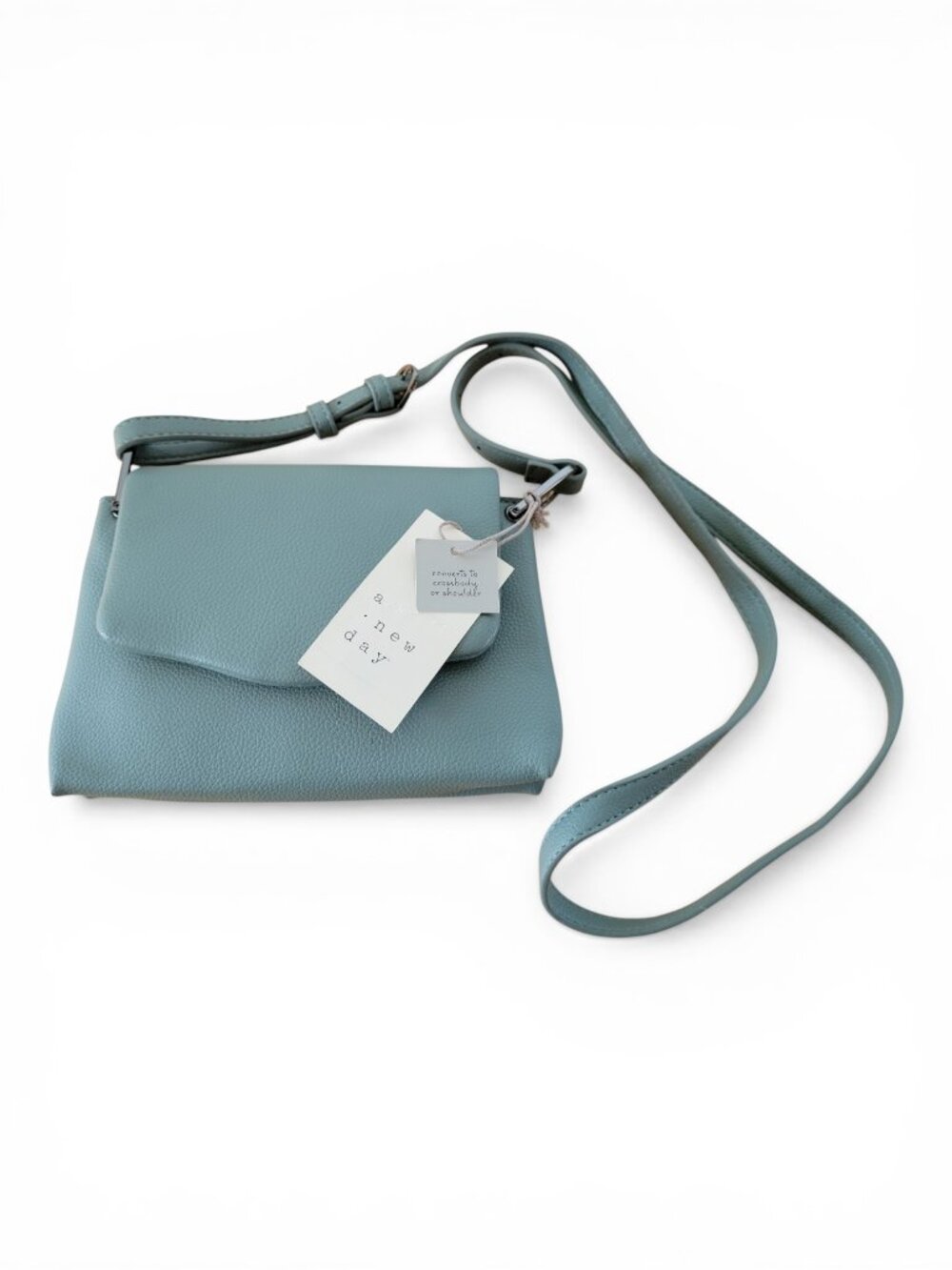 a new day Soft Sage Green Convertible Crossbody Bag in Vegan Leather